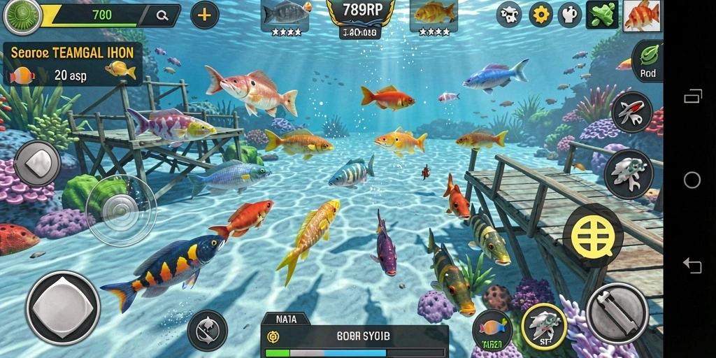 Tampilan gameplay 789RP yang seru dan mendebarkan saat menembak ikan.