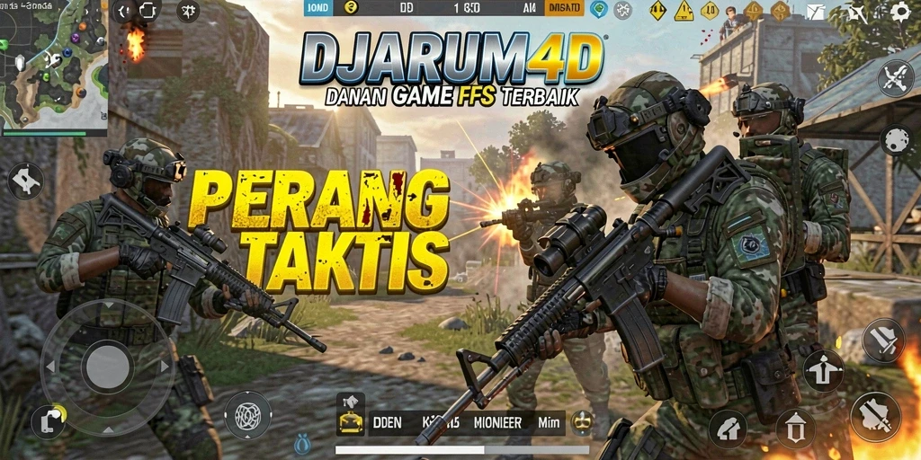 Screenshot utama DJARUM4D menampilkan momen menegangkan dalam pertempuran FPS.