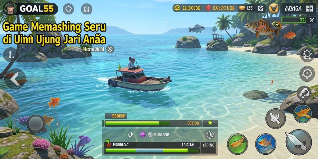 Tangkapan ikan dalam game memancing GOAL55 yang memukau.