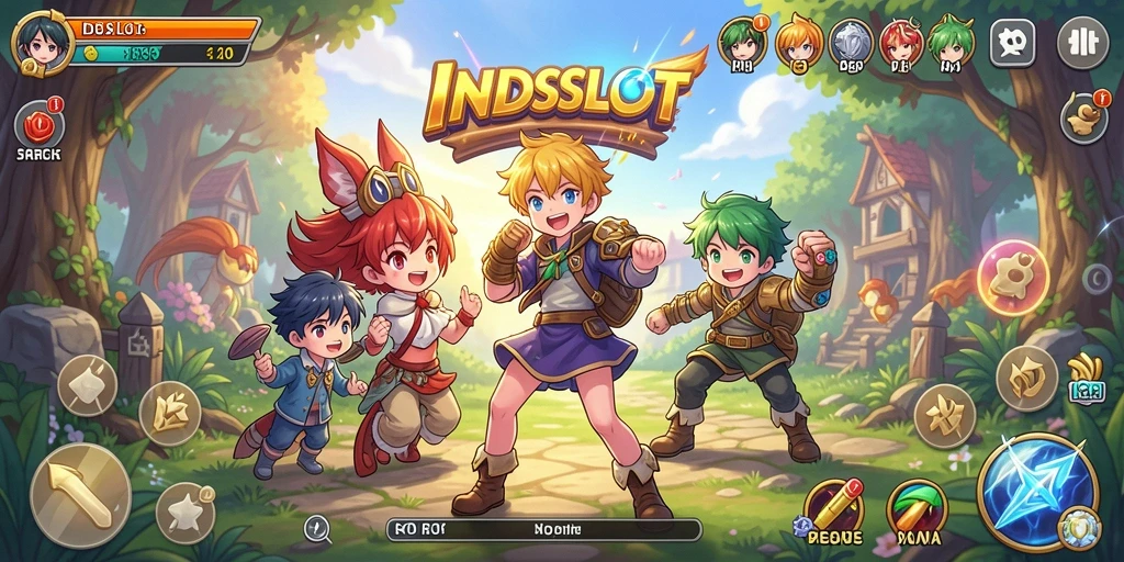 Screenshot gameplay INDSLOT yang menampilkan karakter Anime yang seru.