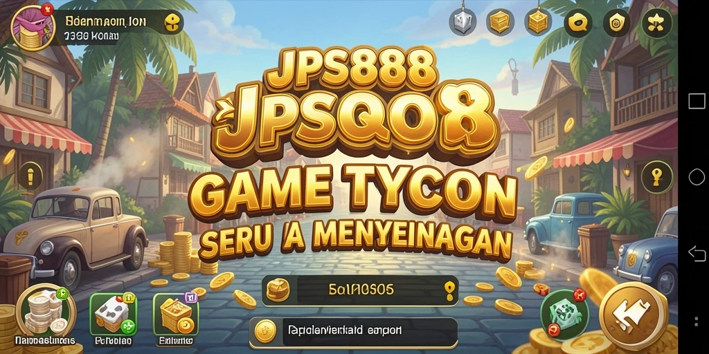 Screenshot JPS888 menampilkan gameplay manajemen bisnis Tycoon.