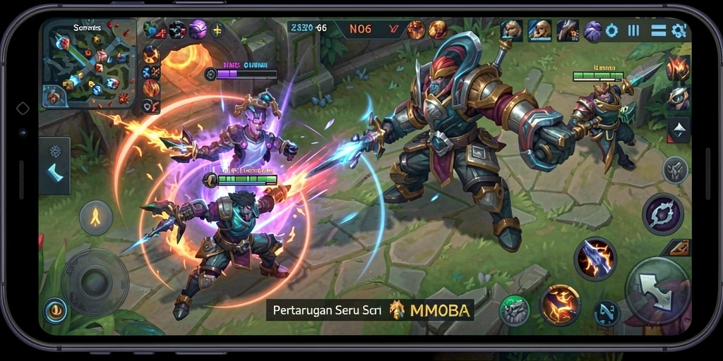Tampilan gameplay seru dan strategis di N06.
