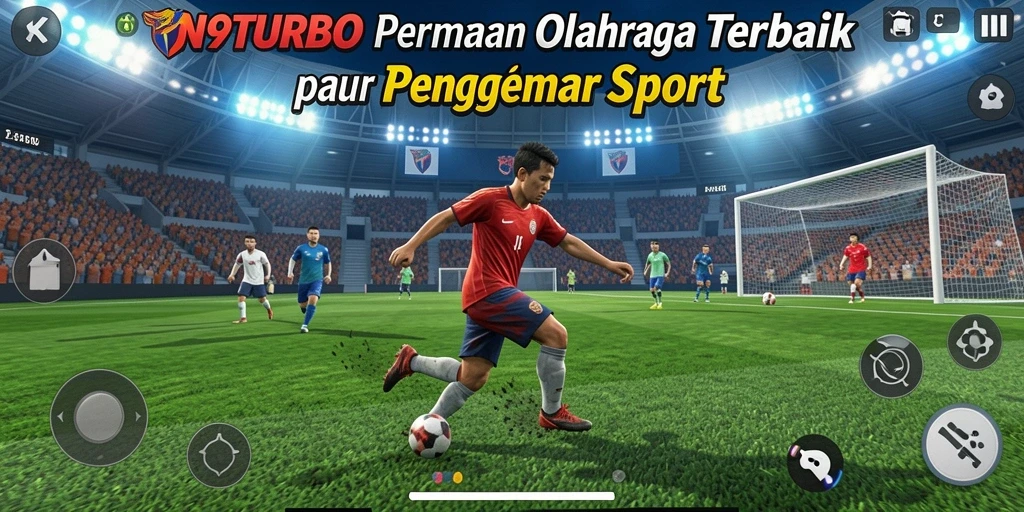 Tampilan gameplay menarik N9TURBO yang penuh aksi olahraga.