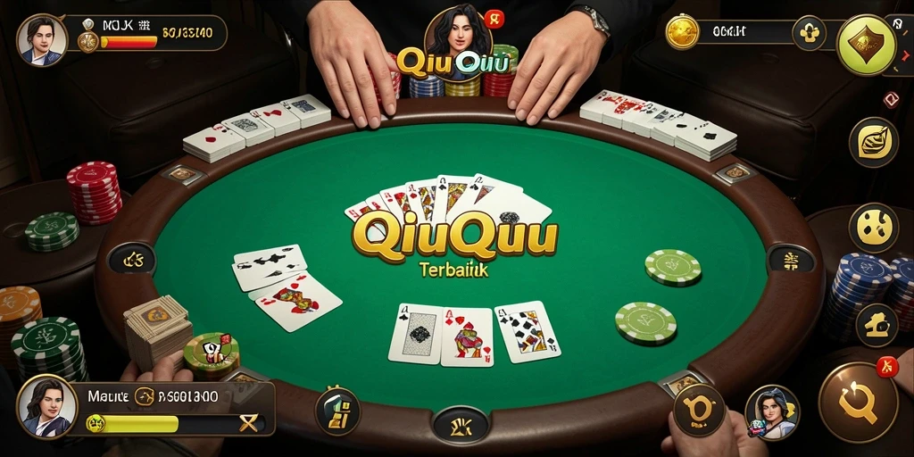 Screenshot gameplay QiuQiu yang menampilkan serunya bermain kartu.