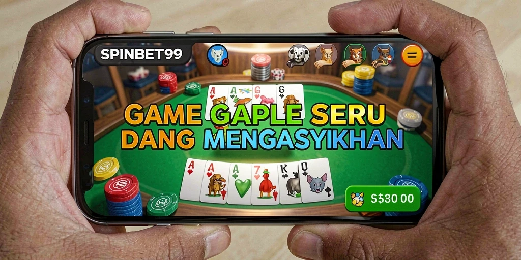 Tampilan gameplay seru di SPINBET99 yang penuh strategi Gaple.