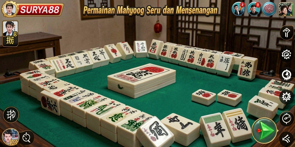 Tampilan gameplay menarik dari SURYA88 yang penuh tantangan Mahjong.